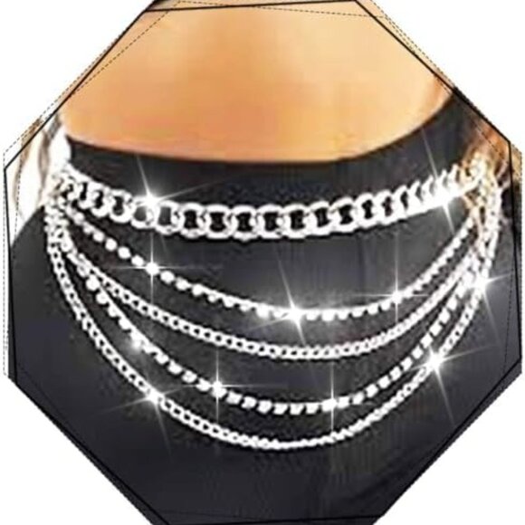 Accessories - Women's Rhinestone Waist Chain Alloy 105cm Adjustable Bohemia Night Club